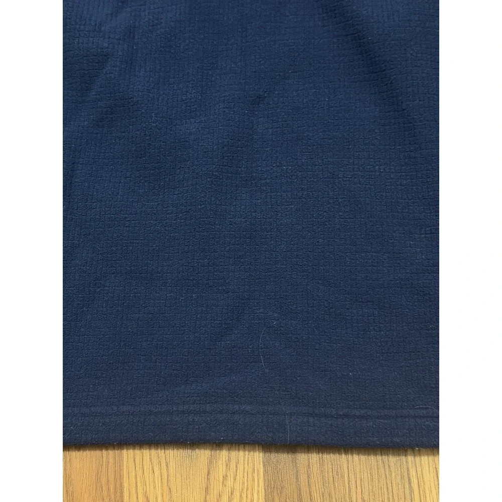The North Face Waffle Fleece Quarter Zip Pullover Mens Large Navy Blue
